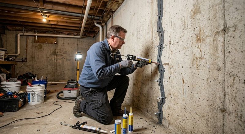 Basement Crack Repair in Enfield, CT