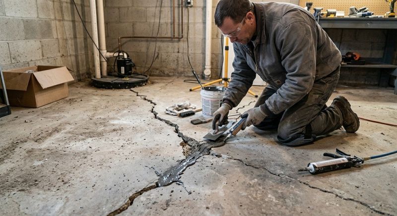 Cracked Basement Floor Repair in Enfield, CT