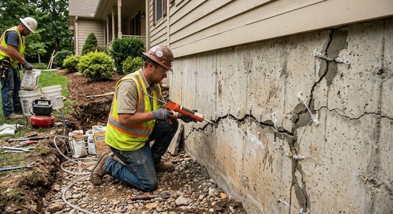 Cracked Foundation Repair in East Granby, CT