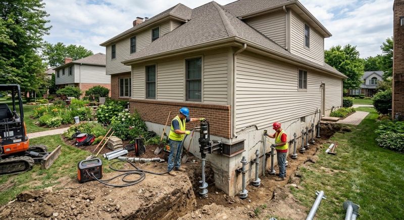 Helical Piers Installation in Enfield, CT