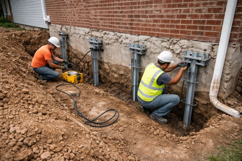 Helical Piers Installation in Enfield, CT