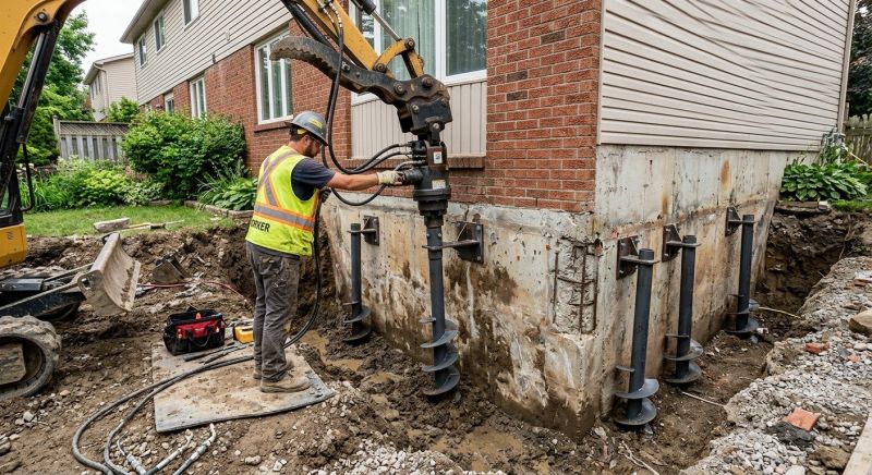 Helical Pile Installation in Enfield, CT