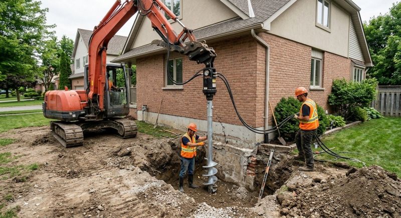 Helical Pile Installation in Enfield, CT