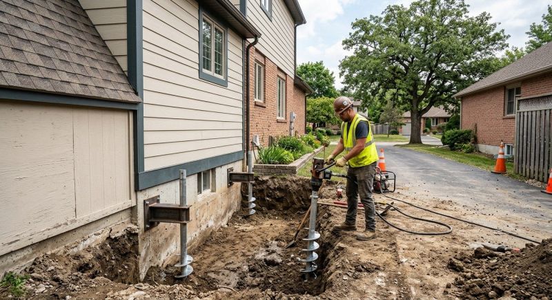 Helical Pile Installation in Enfield, CT
