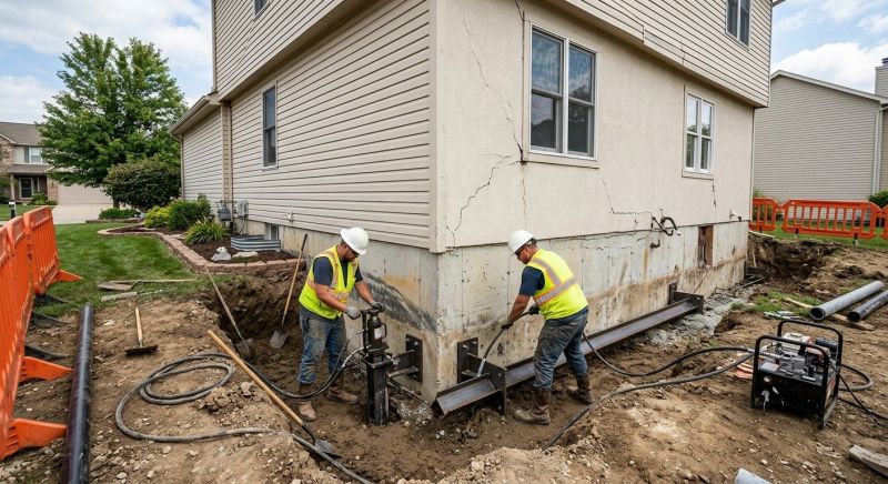 Sinking Foundation Repair in Easthampton, MA