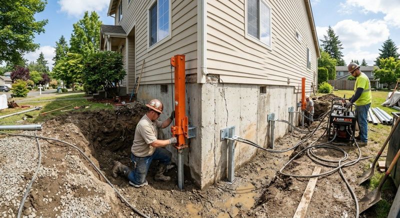 Sinking Foundation Repair in Monson, MA