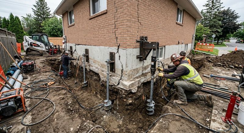 Sinking Foundation Repair in North Granby, CT
