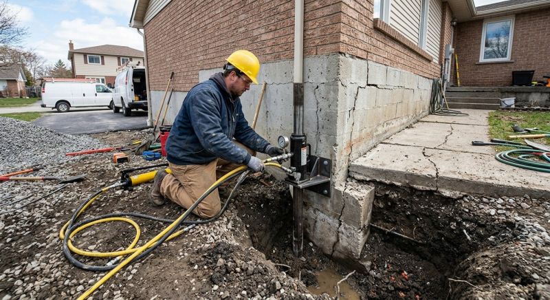 Sinking Foundation Repair in Windsor Locks, CT